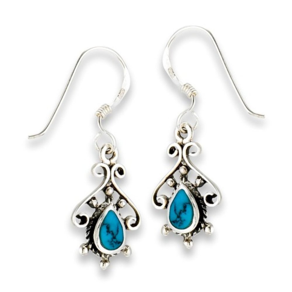 STERLING SLIVER Bali style dangle earrings